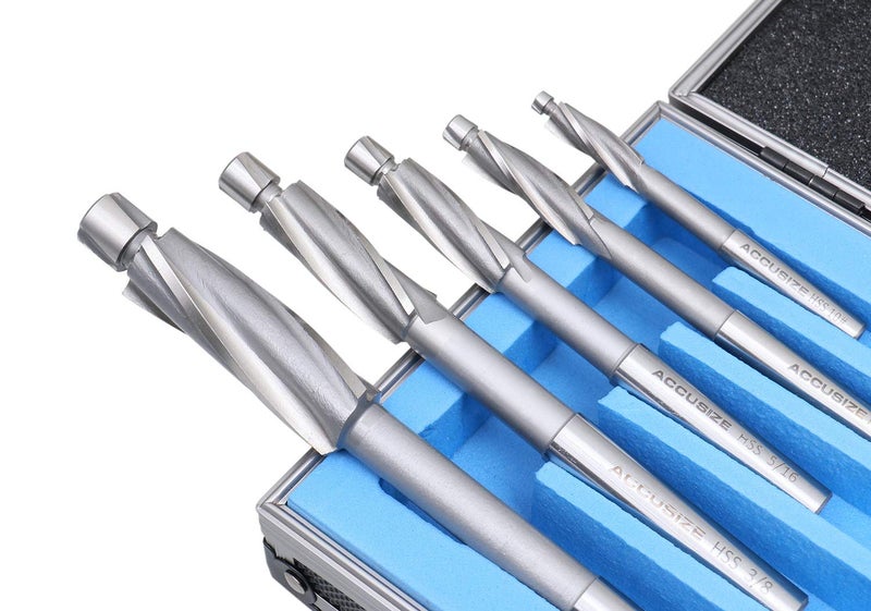 Accusize Industrial Tools 7 Pc'' H.S.S. Solid Capscrew Counterbore Set 3 Flute Straight Shank, 509S-0007 - Image 3